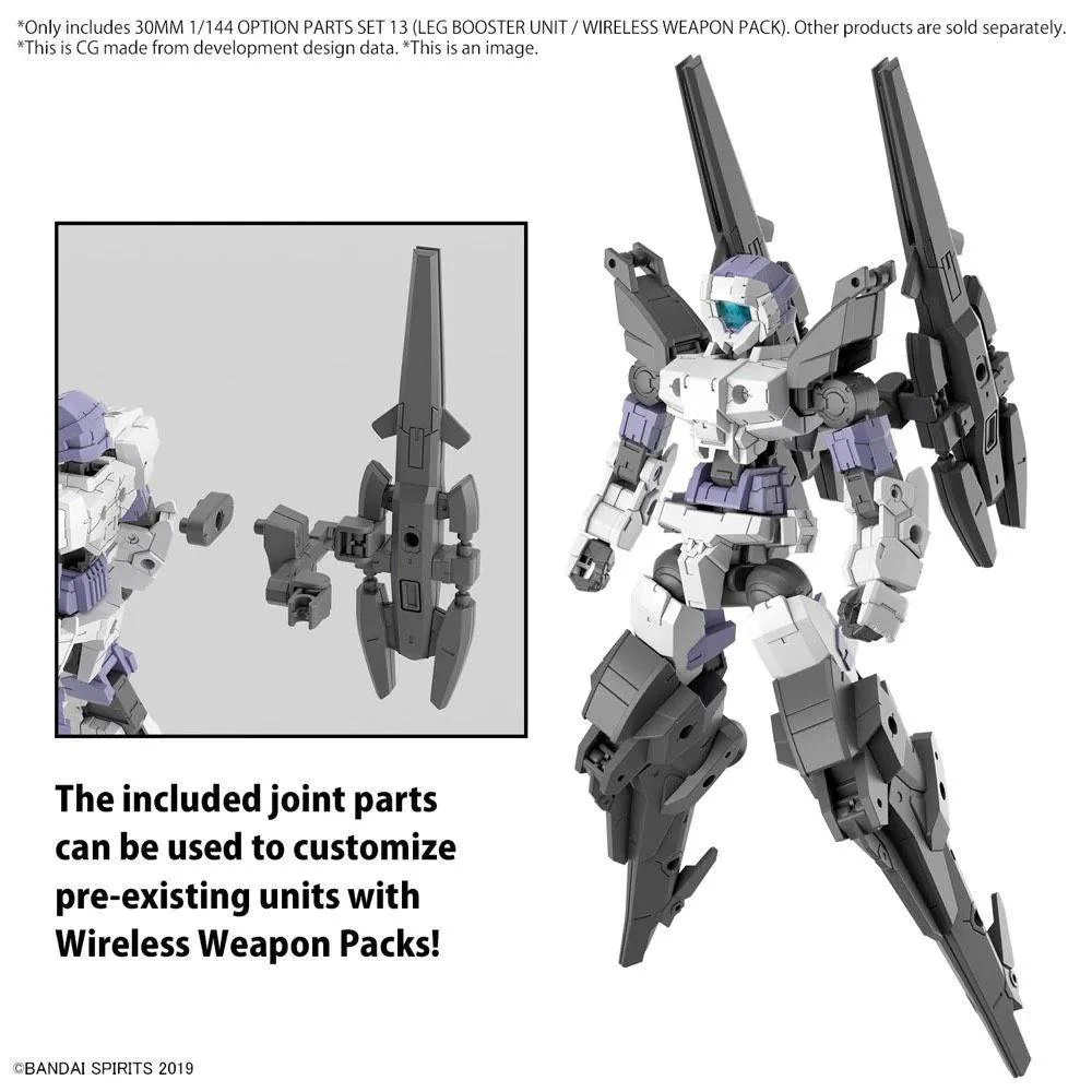 30MM 1/144 OPTION PARTS SET 13 (LEG BOOSTER UNIT / WIRELESS WEAPON PACK) - Image 4