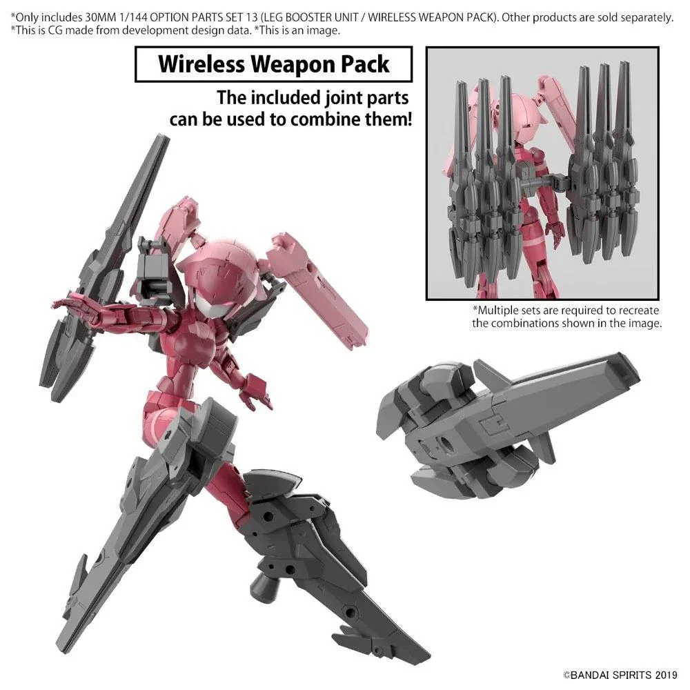 30MM 1/144 OPTION PARTS SET 13 (LEG BOOSTER UNIT / WIRELESS WEAPON PACK) - Image 7