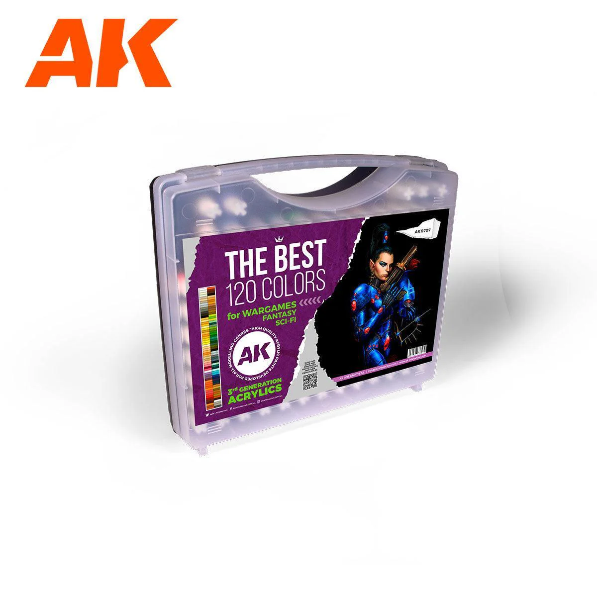 AK Interactive 3Gen Acrylics - Briefcase 120 Best Colours for Wargames, Fantasy and SciFi