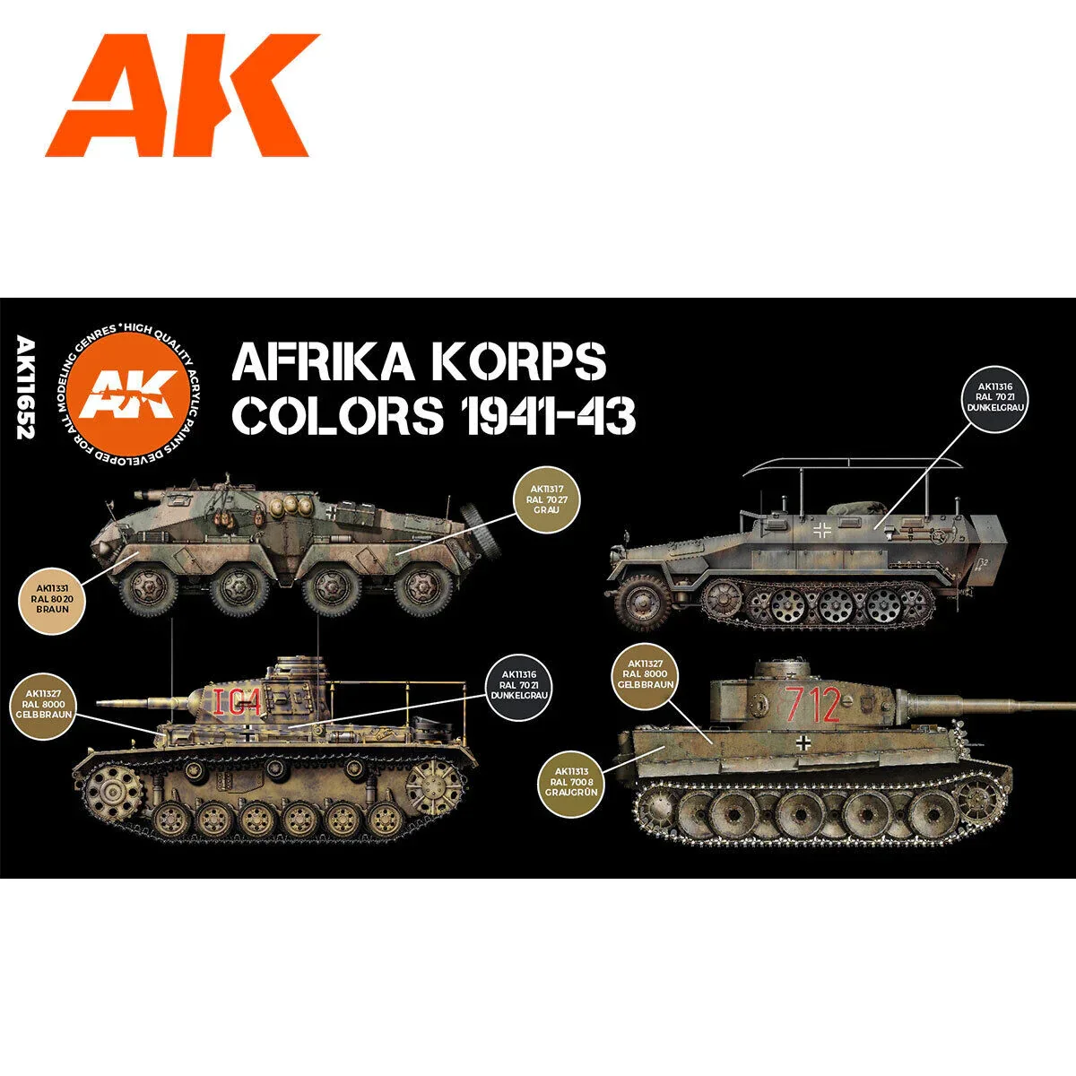 AK Interactive AFV Series: Afrika Korps Acrylic Paint Set 3rd Generation - Image 2