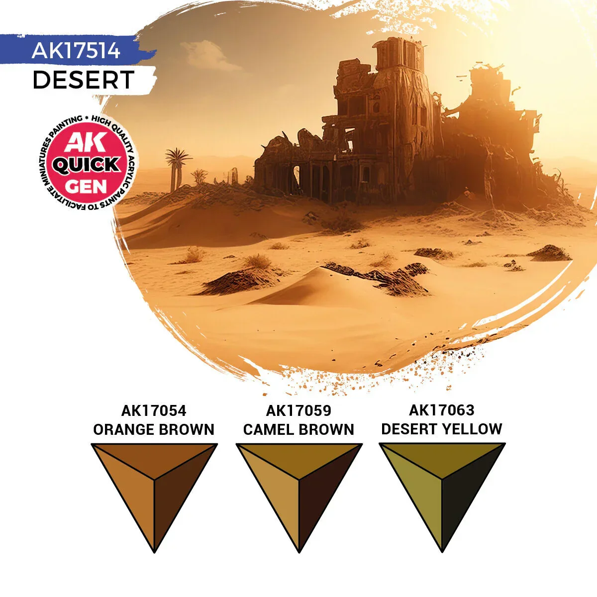 AK Interactive Quick Gen: Desert Acrylic Paint Set (3 Colours) - Image 2