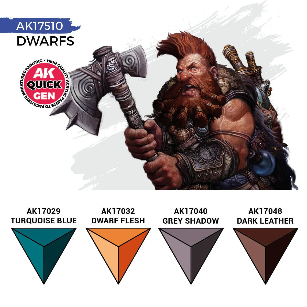 AK Interactive Quick Gen: Dwarfs Acrylic Paint Set (4 Colours) - Image 2