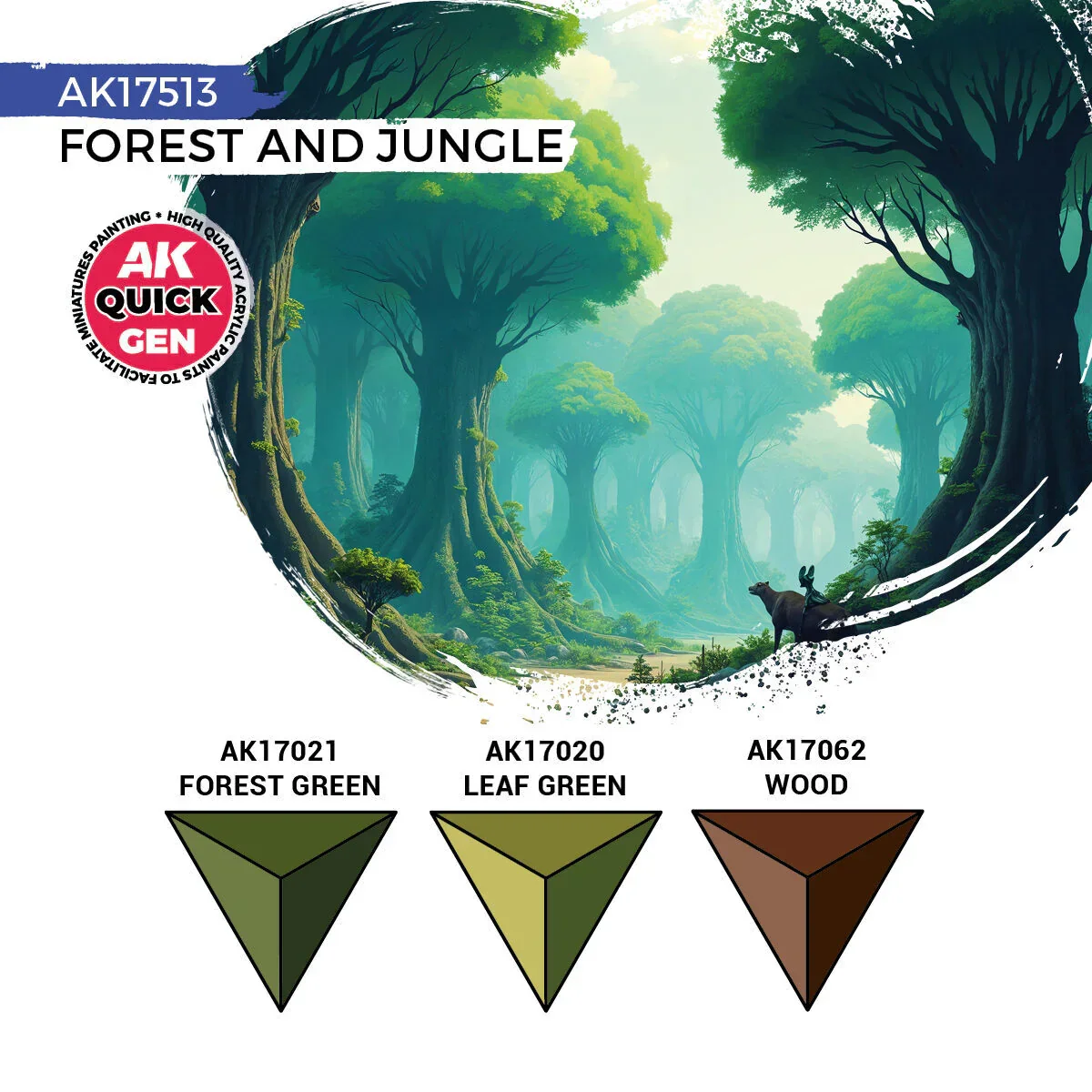 AK Interactive Quick Gen: Forest & Jungle Acrylic Paint Set (3 Colours) - Image 2