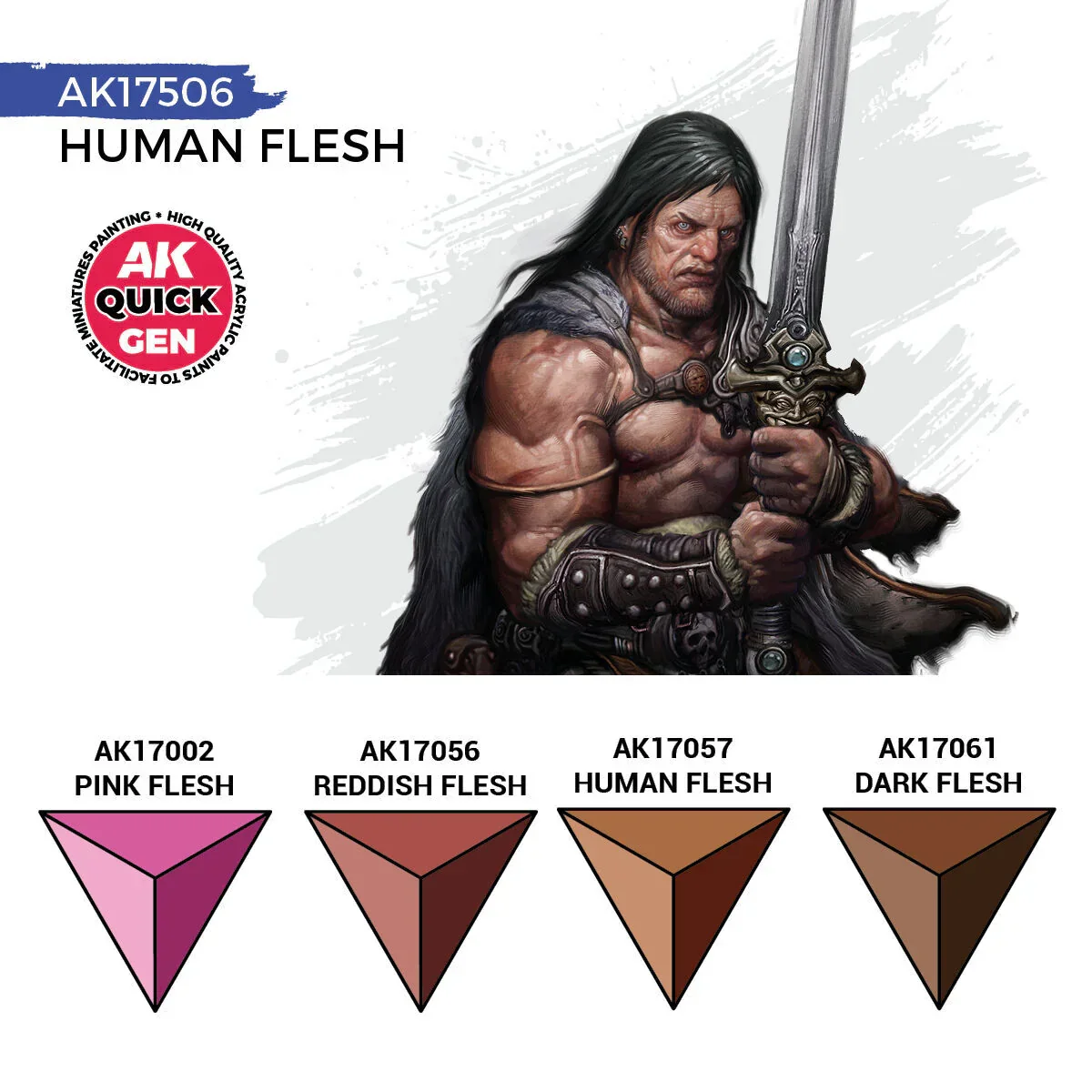 AK Interactive Quick Gen: Human Flesh Acrylic Paint Set (4 Colours) - Image 2