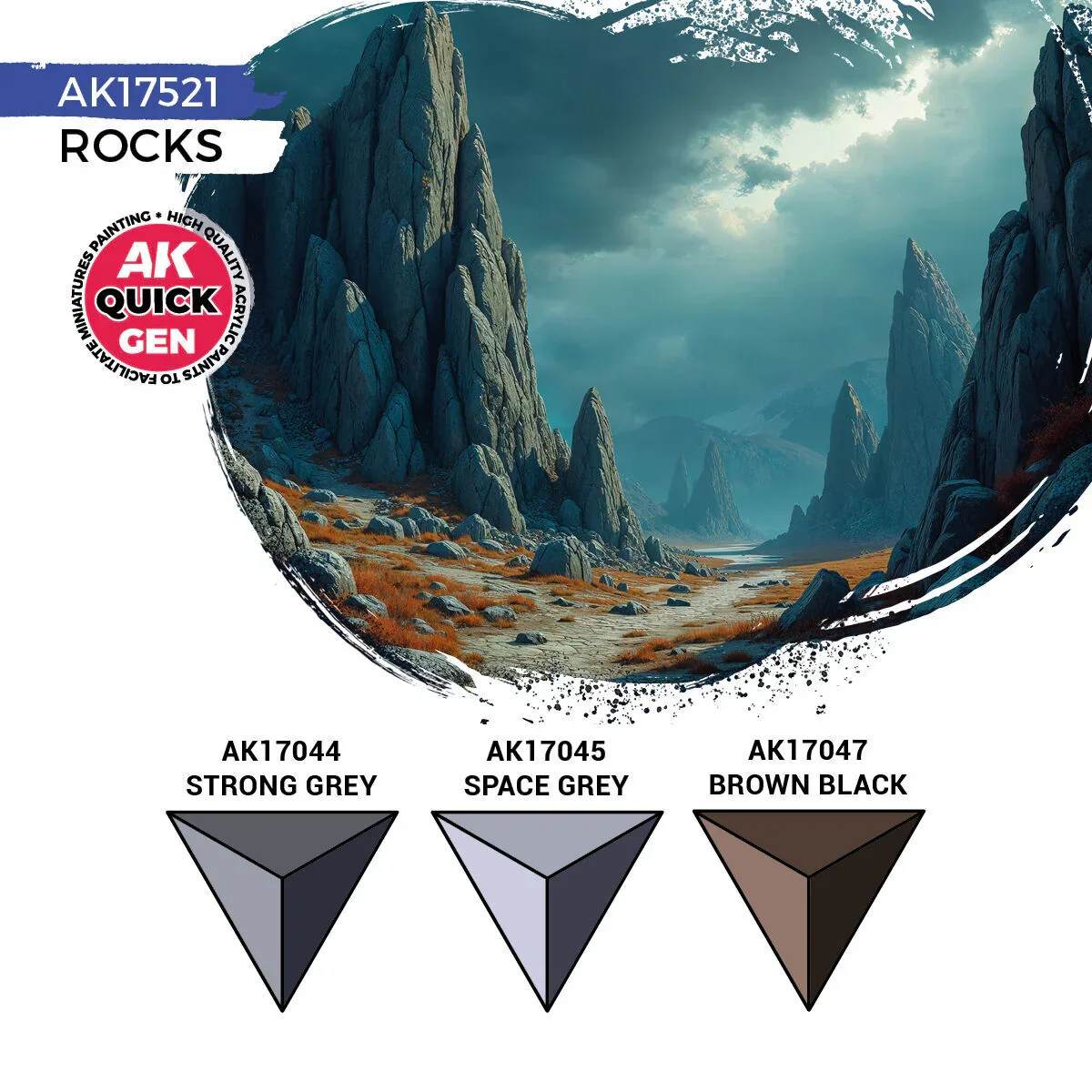 AK Interactive Quick Gen: Rocks Acrylic Paint Set (3 Colours) - Image 2