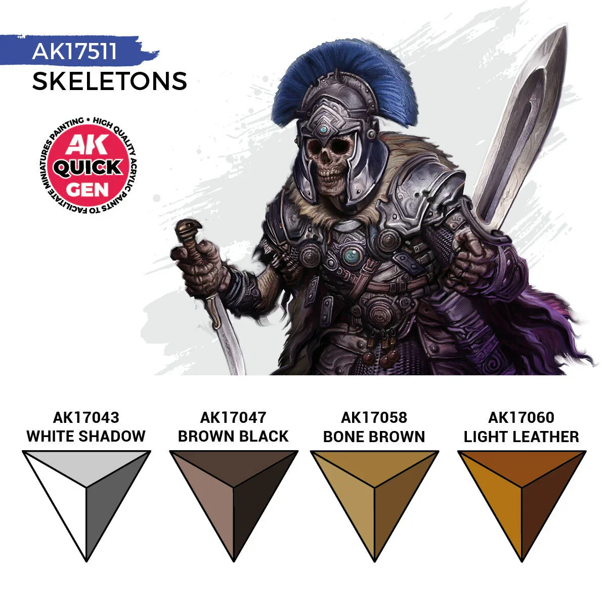 AK Interactive Quick Gen: Skeletons Acrylic Paint Set (4 Colours) - Image 2