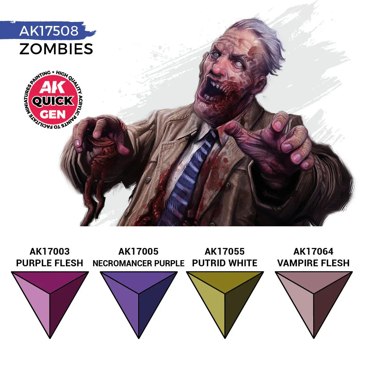 AK Interactive Quick Gen: Zombies Acrylic Paint Set (4 Colours) - Image 2