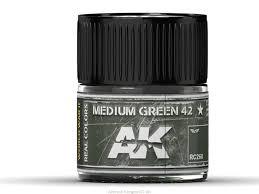 AK Interactive Real Colors - Acrylic Lacquer Paint 10ml bottle - MEDIUM  GREEN 42