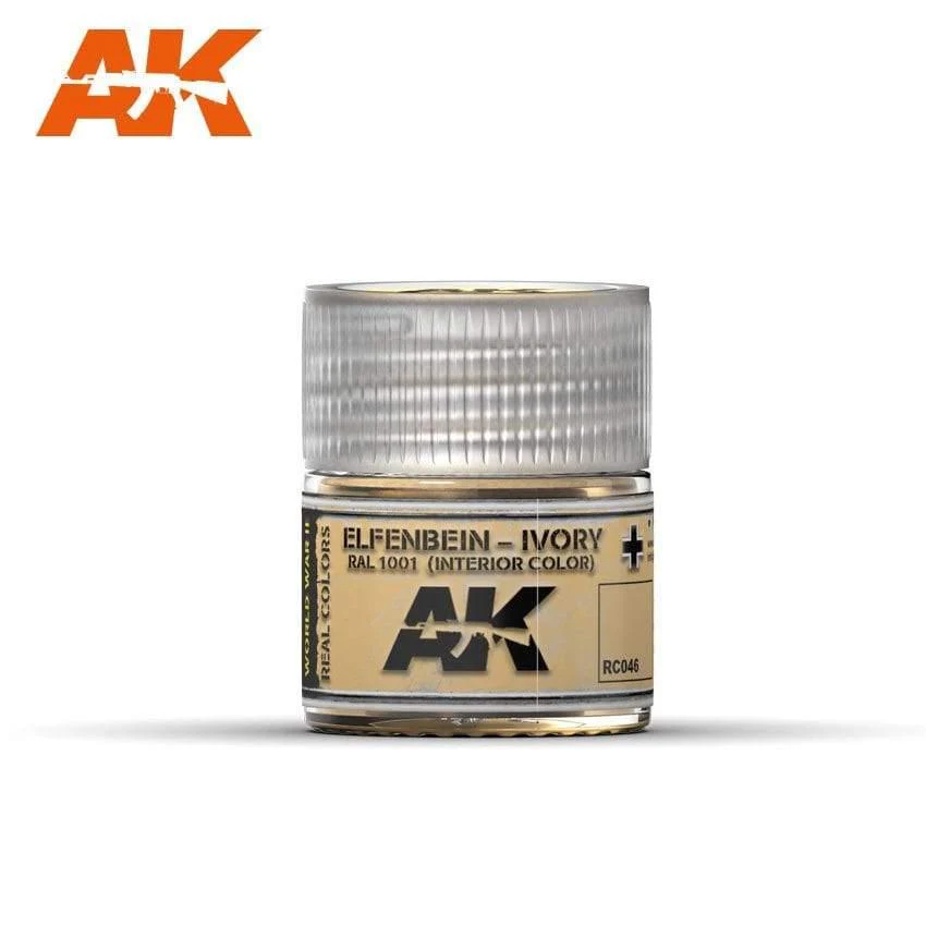 AK Interactive Real Colors - Acrylic Lacquer Paint 10ml bottle - Elfenbein Ivory RAL 1001
