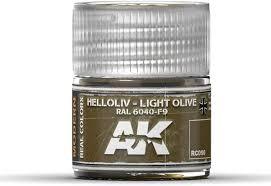 AK Interactive Real Colors - Acrylic Lacquer Paint 10ml bottle - HELLOLIV LIGHT OLIVE RAL 6040 -F9