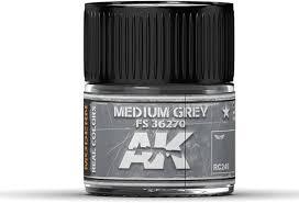 AK Interactive Real Colors - Acrylic Lacquer Paint 10ml bottle - MEDIUM GREY FS 36270