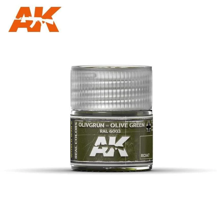 AK Interactive Real Colors - Acrylic Lacquer Paint 10ml bottle - Olivgrün-Olive Green RAL 6003