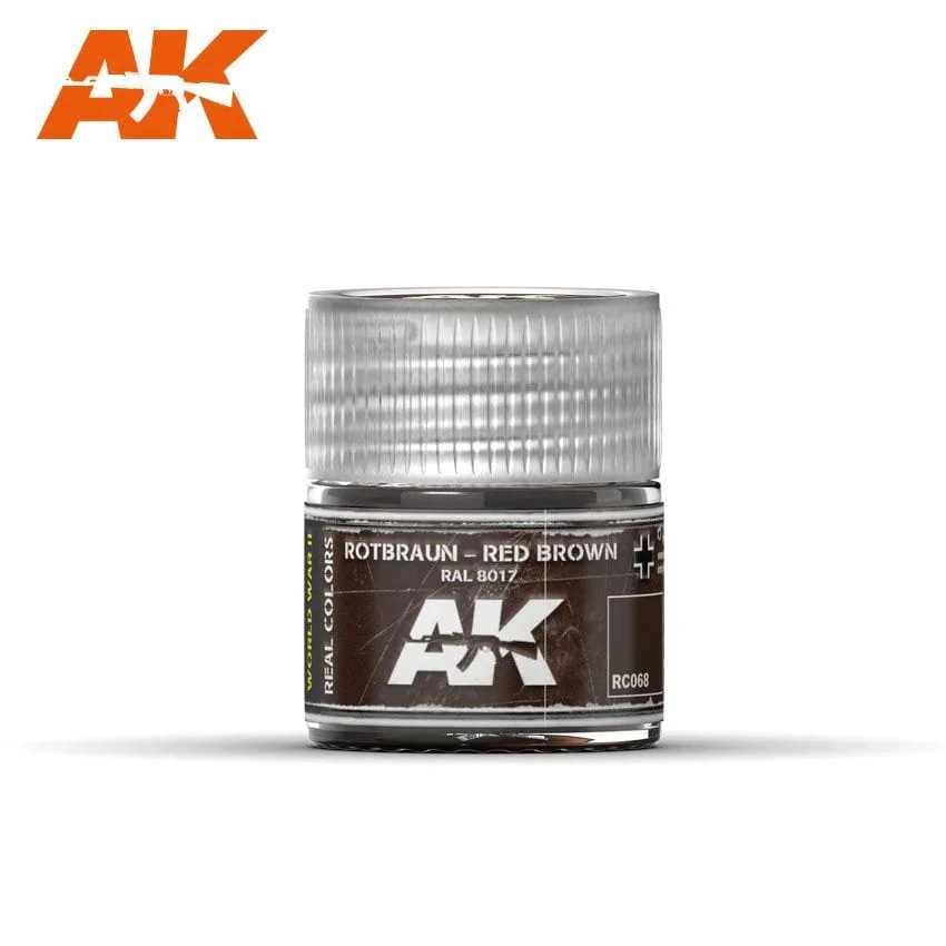 AK Interactive Real Colors - Acrylic Lacquer Paint 10ml bottle - Rotbraun, Red-Brown (RAL8017)