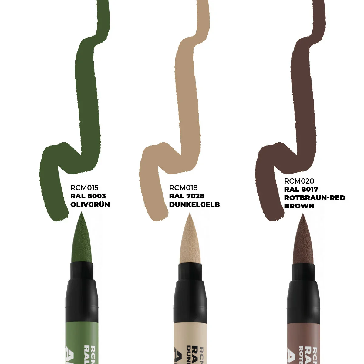 AK Interactive Real Colors Markers: Late German AFV Camo Colors - Set 3 Arcylic Paint Markers - Image 2