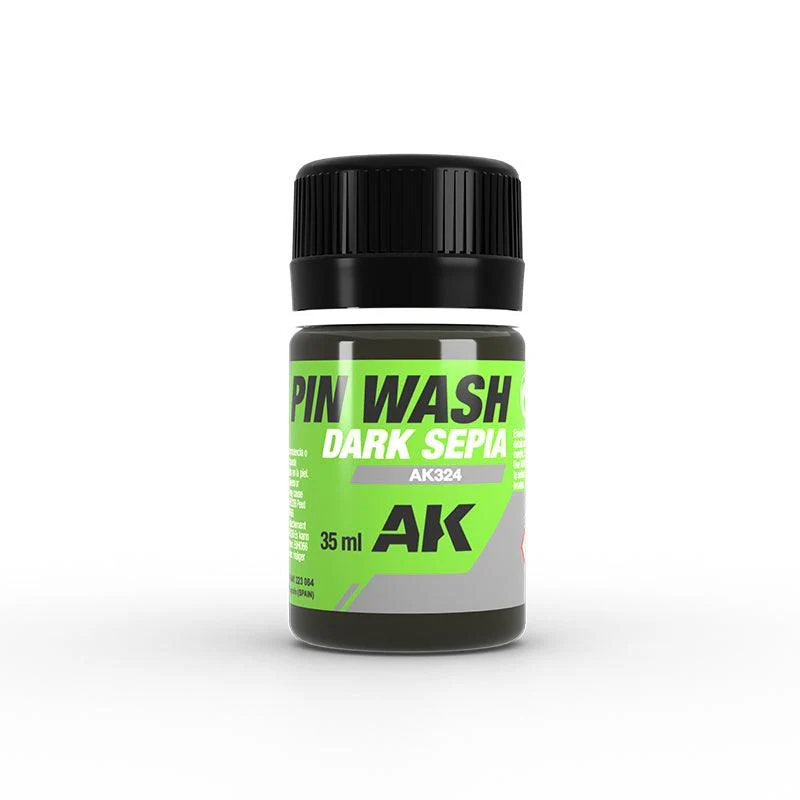AK Interactive - Weathering - Dark Sepia Pin Wash 35ml