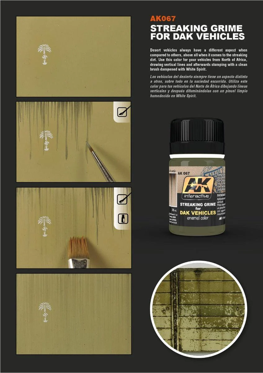 AK Interactive - Weathering Products - Streaking Grime for Afrika Korps Vehicles 35ml - Image 3
