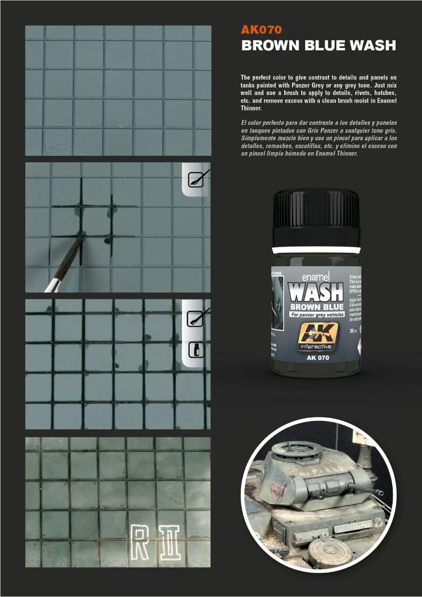 AK Interactive Weathering Products - Wash For Panzer Grey - Image 3