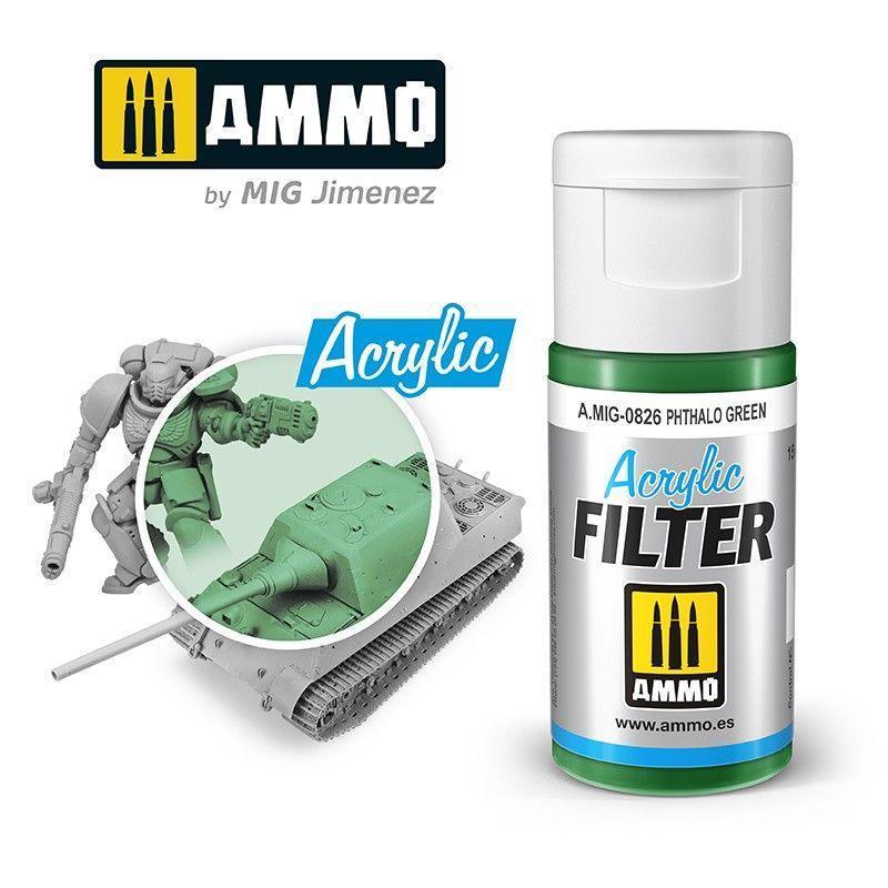 Ammo by MIG Acrylic Filter Phthalo Green