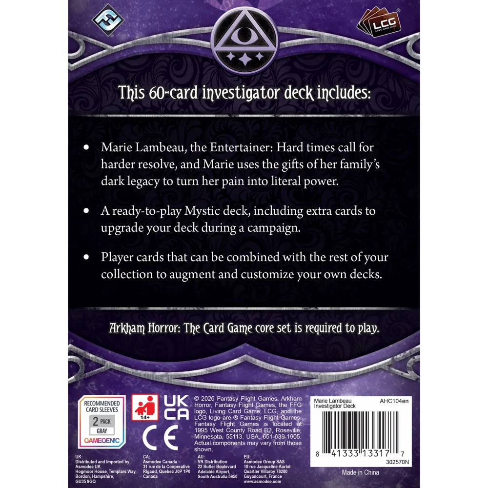 Arkham Horror: The Card Game – Investigator Deck: Marie Lambeau - Image 2