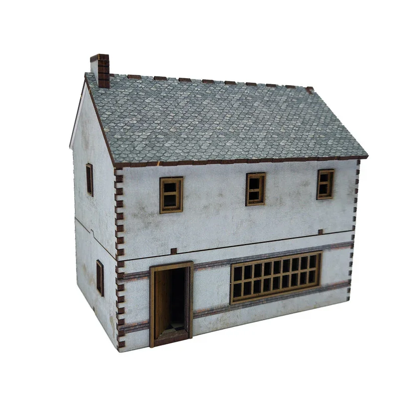 Battlefield Accessories: Double Story Shop - White render - 28mm (TTR)
