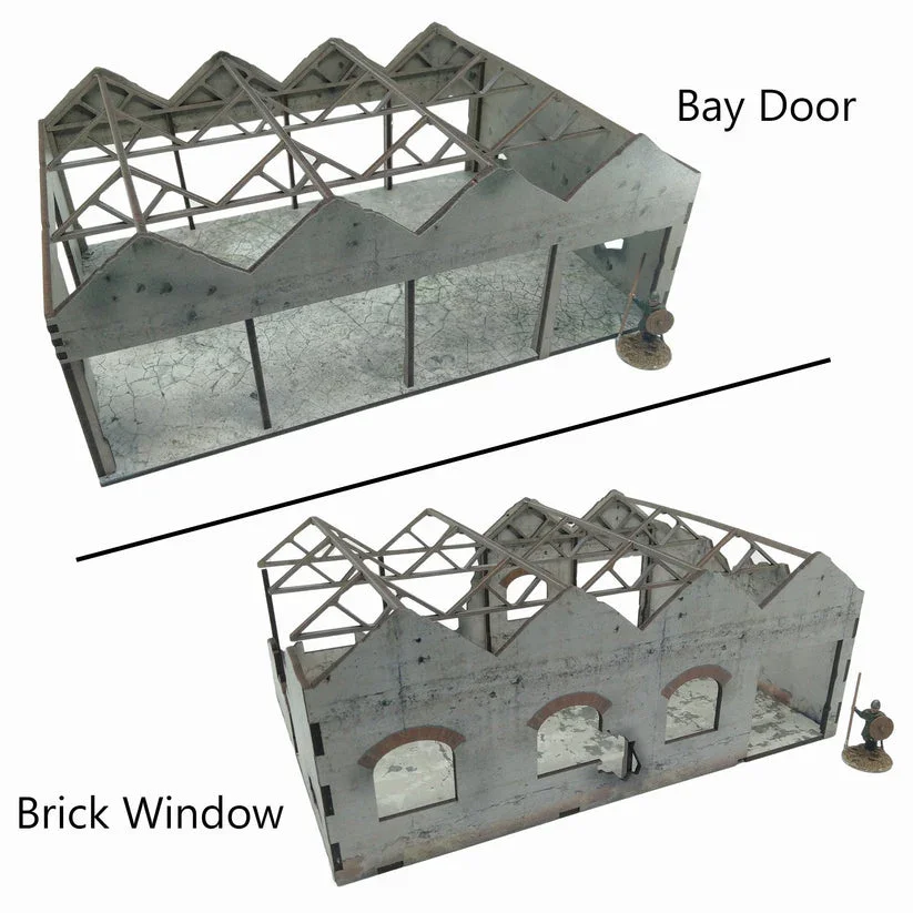 Battlefield Accessories: Ruined Factory - 28mm (TTR) (Brick Windows) - Image 4