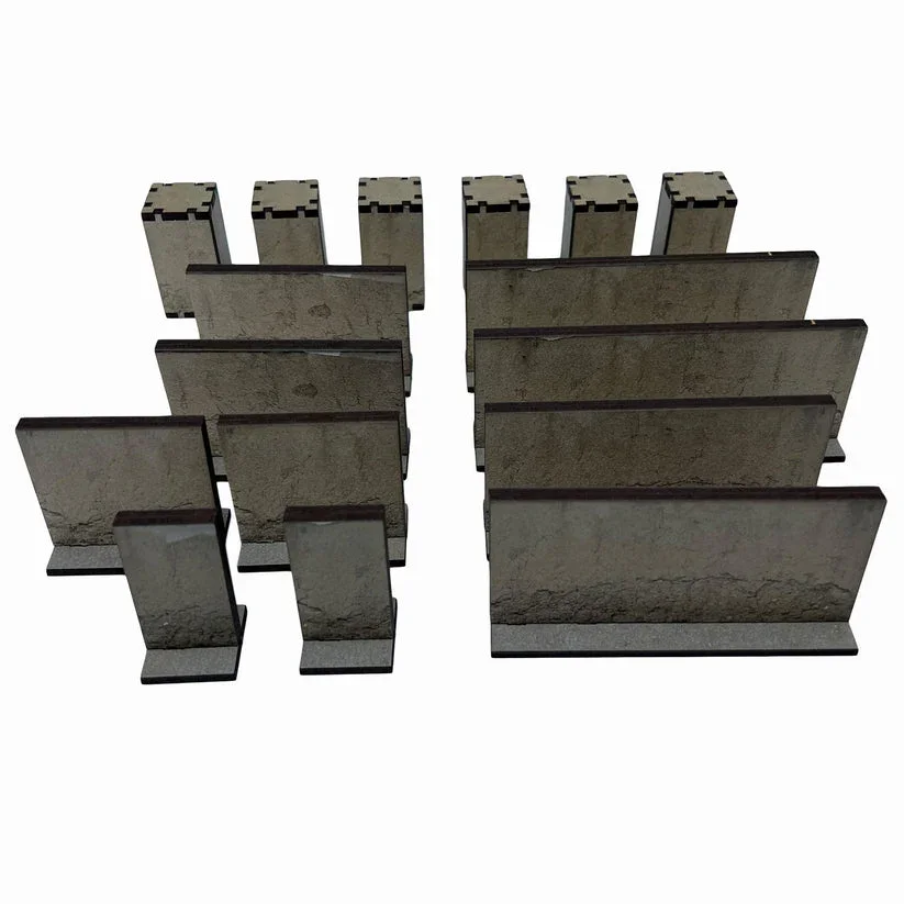 Battlefield Accessories: Tall Brick Walls - 28mm (TTR) Adobe
