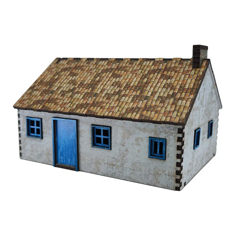 Battlefield Accessories: Village House 2 White Render - 28mm (TTR)