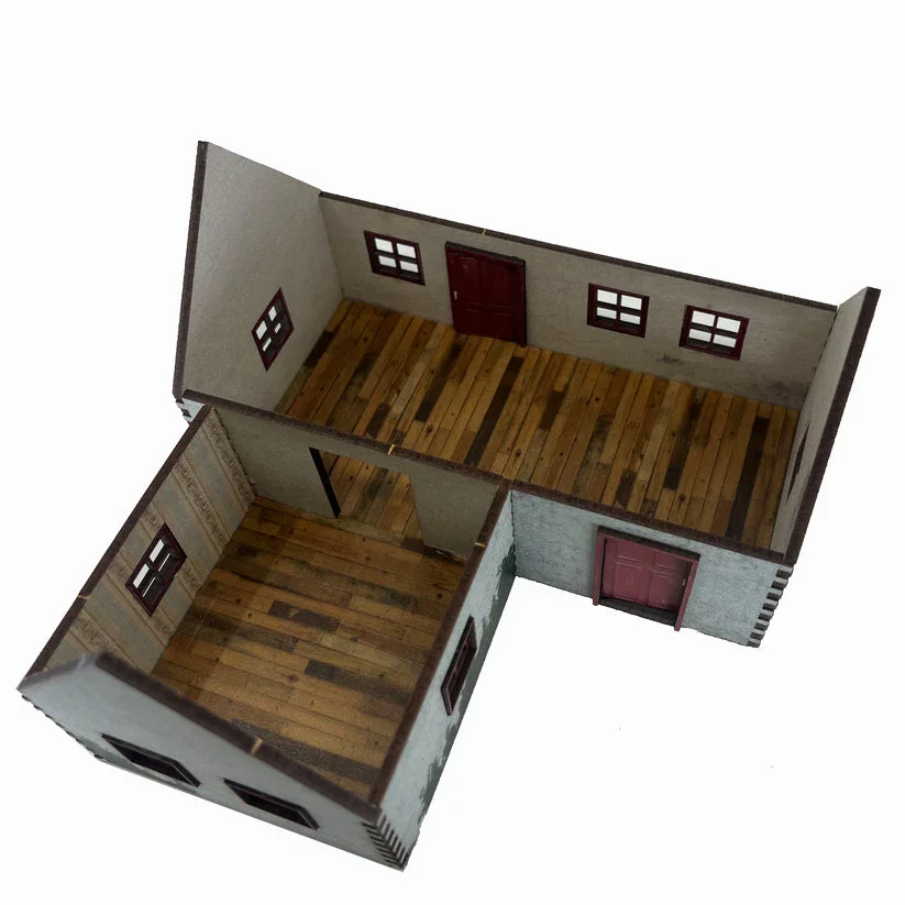 Battlefield Accessories: Village House 6 White Render - 28mm (TTR) - Image 2