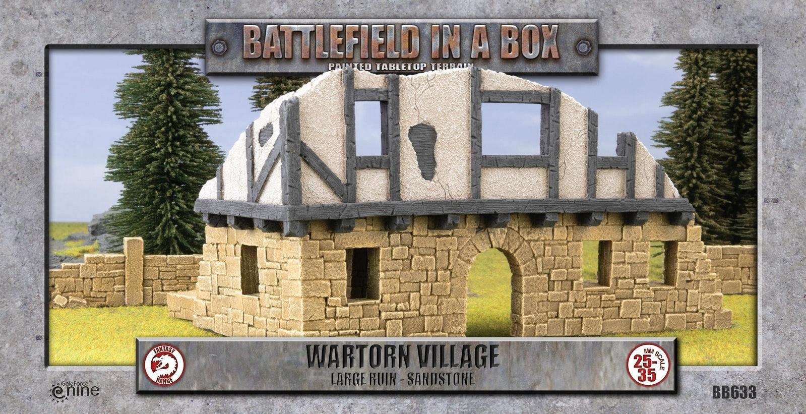 Battlefield in a Box: Wartorn Village: Large Ruin - Sandstone