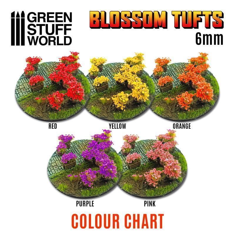 GREEN STUFF WORLD Blossom Tufts - 6mm Self-Adhesive - Orange Flowers - Image 2