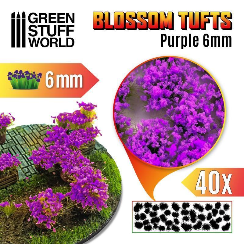 GREEN STUFF WORLD Blossom Tufts - 6mm Self-Adhesive - Purple