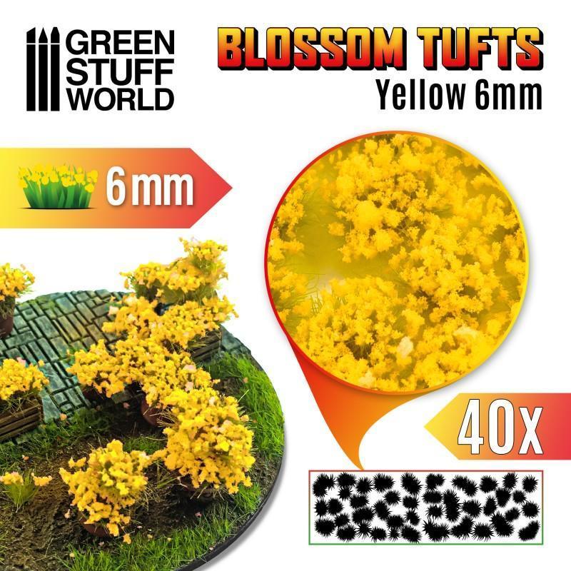 GREEN STUFF WORLD Blossom Tufts - 6mm Self-Adhesive Yellow