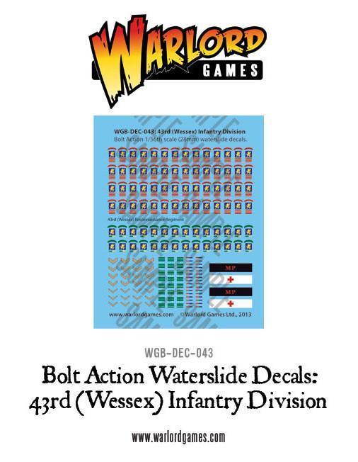 Bolt Action British 43rd (Wessex) Infantry Division decal sheet