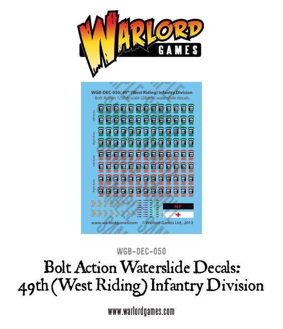 Bolt Action: British 49th (West Riding) Infantry Division decal sheet
