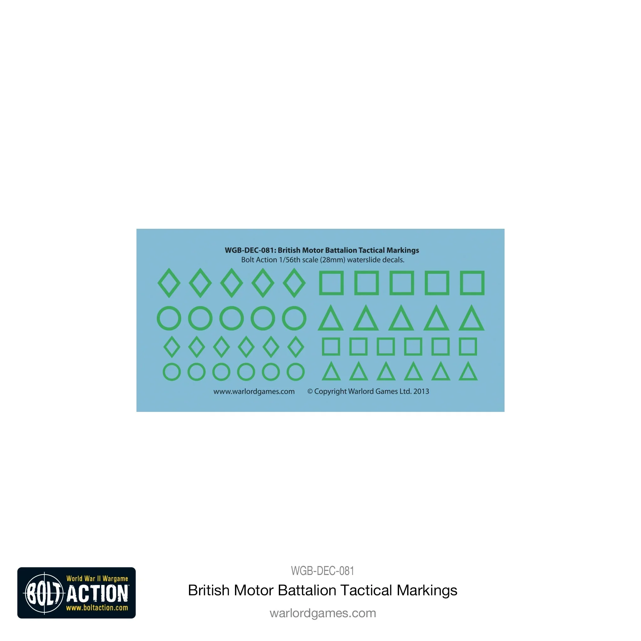 Bolt Action: British Motor Battalion Tactical Markings