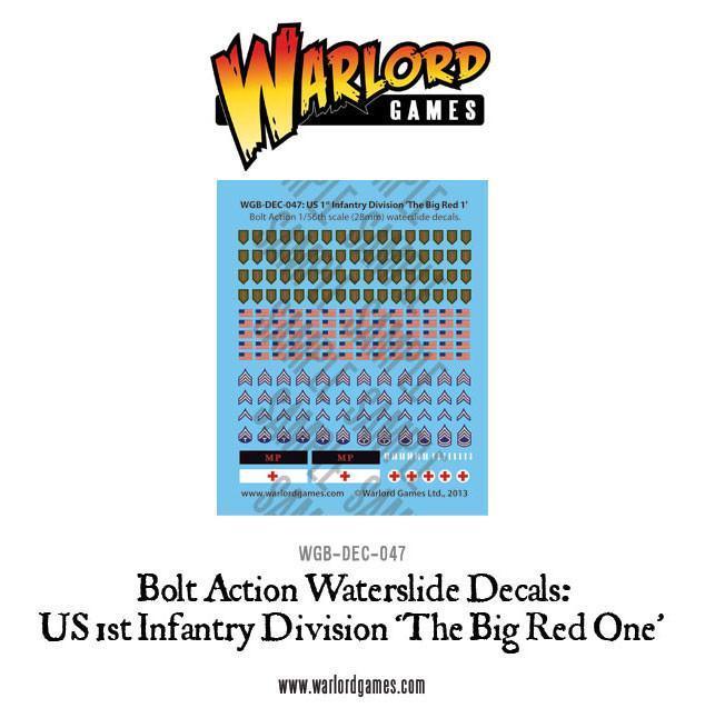Bolt Action: US 1st Infantry Division 'Big Red One' decal sheet