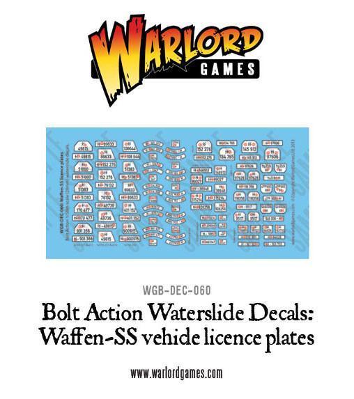 Bolt Action: Waffen-SS Licence plates decal sheet