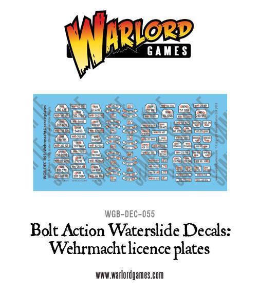 Bolt Action: Wehrmacht licence plates decal sheet