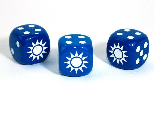 Chessex D6 Dice Axis and Allies China d6 Blank 1 Face Opaque Blue/white x 1