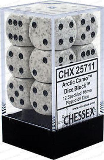 Chessex D6 Speckled 16mm d6 Arctic Camo Dice Block (12 dice) - Image 2
