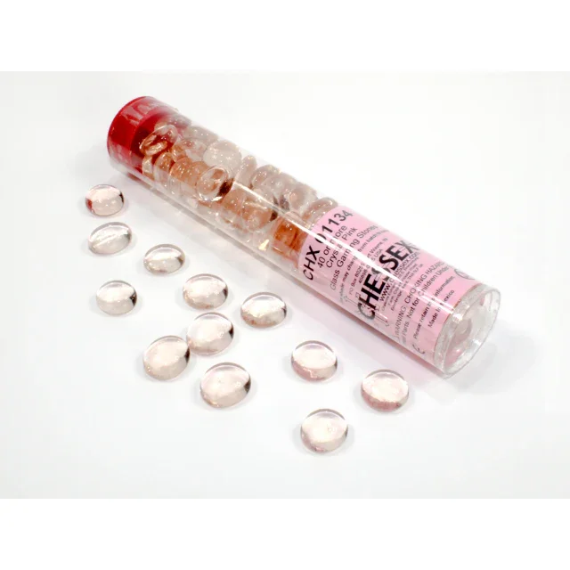 CHX 01134 Translucent Pink Glass Stones Tube
