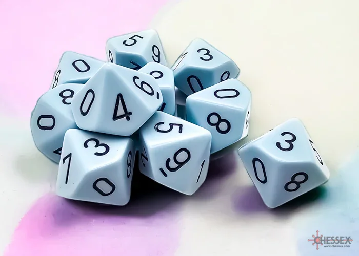 CHX 25266 Opaque Pastel Blue/black Set of Ten d10s - Image 2