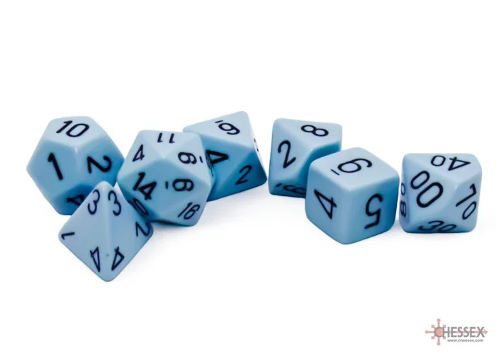 CHX 25466 Opaque Polyhedral Pastel Blue/black 7-Die Set - Image 3