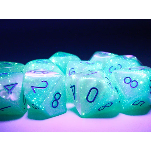 CHX 26265 Gemini Pearl Turquoise-White/blue Luminary Set of 10 d10s - Image 2