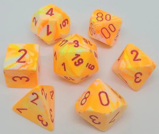 CHX 27453 Festive Polyhedral Sunburst/Red 7-Die Set