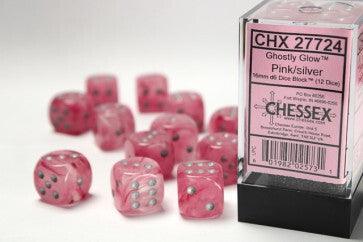 CHX 27724 Ghostly 16mm D6 Dice Block Pink/Silver