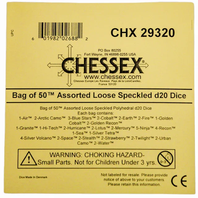 CHX 29320 Speckled Bag of 50 Assorted Polyhedral d20 - Image 2