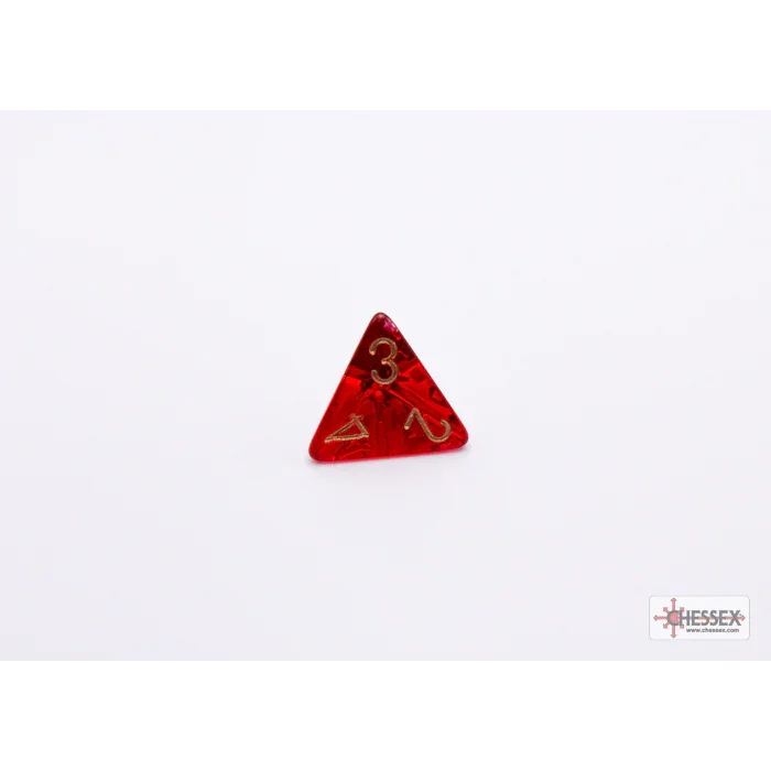 CHX 30058 Translucent Crimson/gold Polyhedral 7-Dice Set (with bonus die) - Image 2
