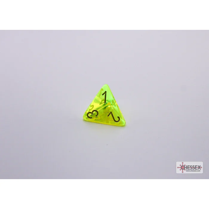 CHX 30061 Translucent Neon Yellow/white Polyhedral 7-Dice Set (with bonus die) - Image 3
