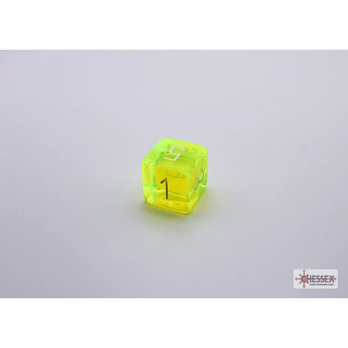 CHX 30061 Translucent Neon Yellow/white Polyhedral 7-Dice Set (with bonus die) - Image 4